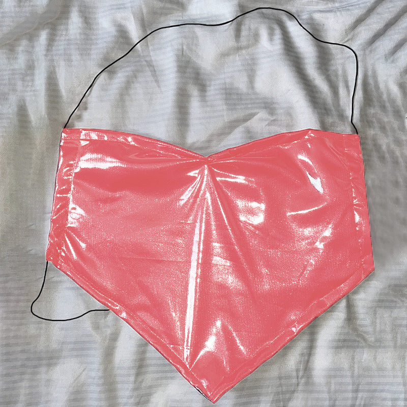 Damen glänzendes Crop-Top im Herzdesign Echo Archiv