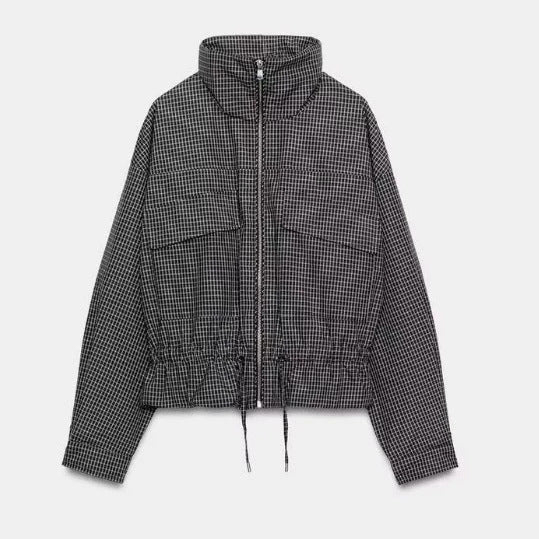 Damen Kurzjacke mit Taillenzug, Stehkragen und aufgesetzten Taschen Echo Archiv
