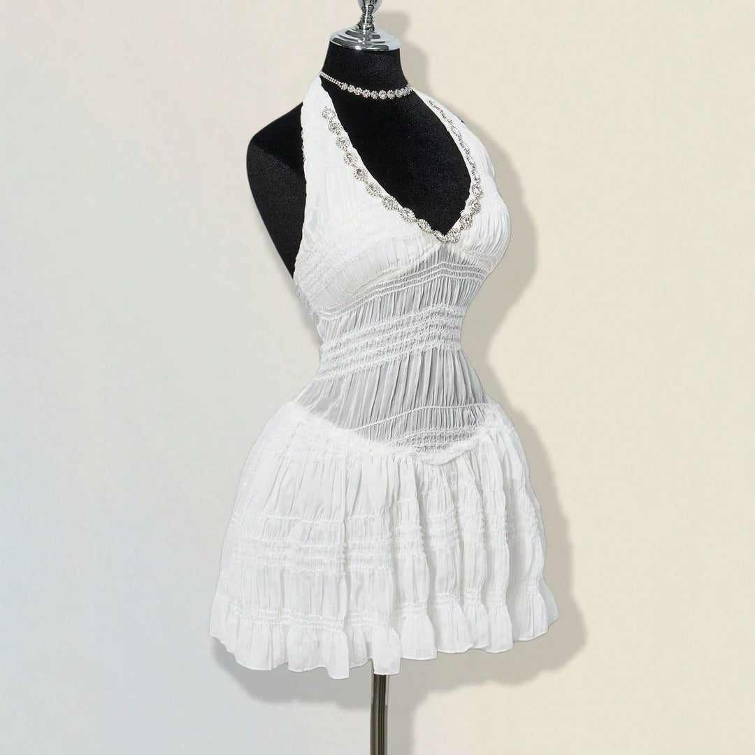 Damen Sommerliches Kleid im romantischen Vintage-Stil mit raffinierten Falten Echo Archiv