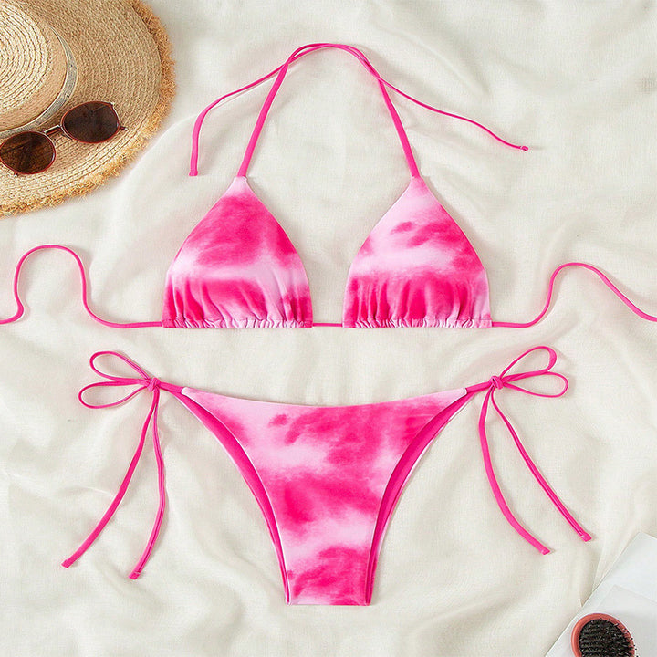 Damen Triangel-Bikini mit modischem Tie-Dye-Muster Echo Archiv