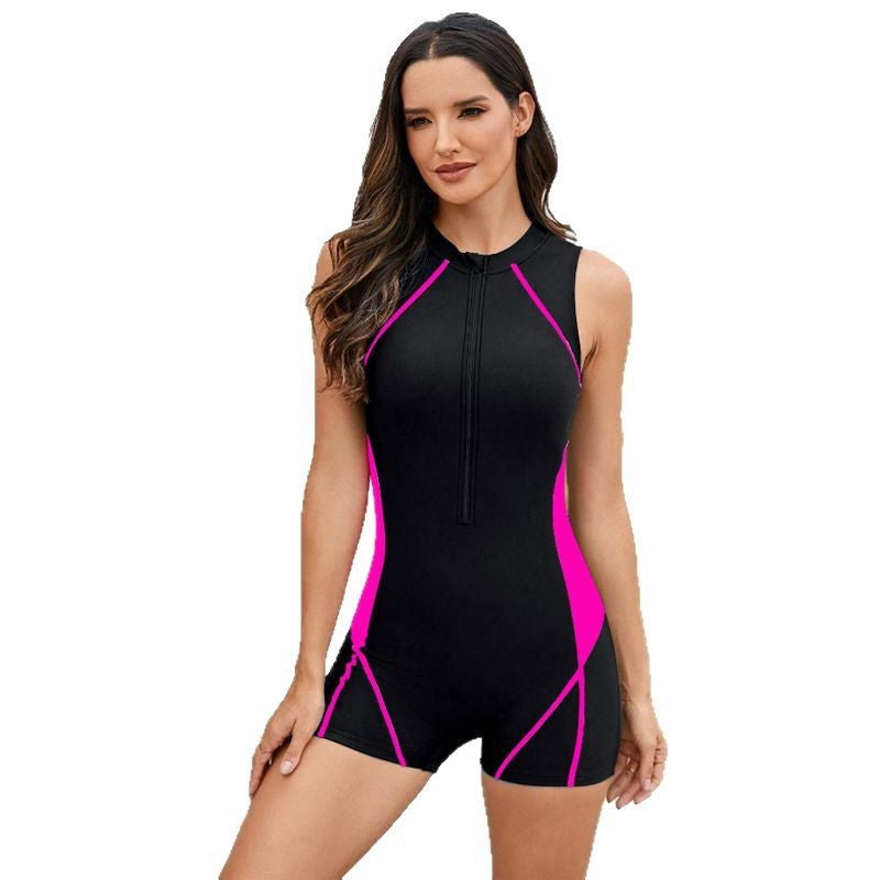 Damen Sportlicher Schwimmanzug mit Reißverschluss Echo Archiv