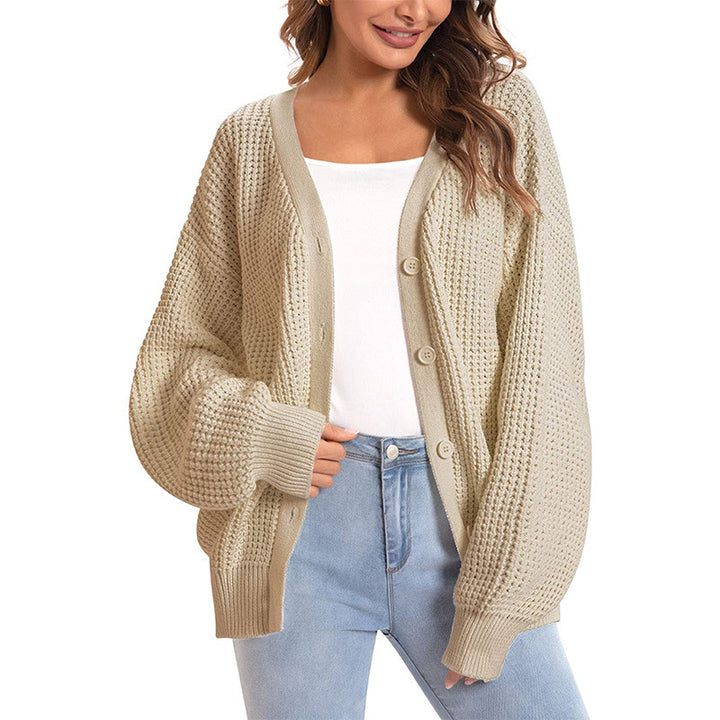 Damen nan Oversize Strickcardigan mit Ballonärmeln und großzügiger Knopfleiste Echo Archiv
