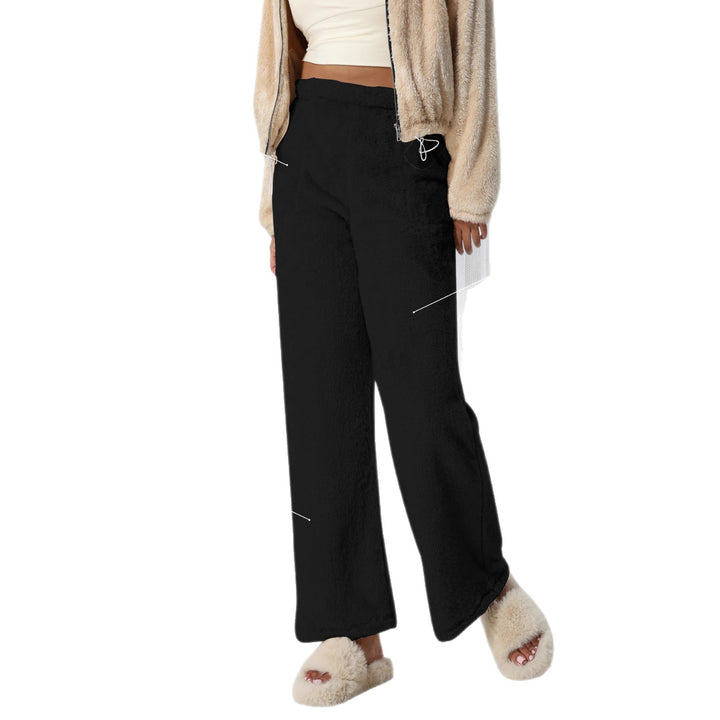 Damen Kuschelige Lounge‑Hose mit weitem Bein, Fleecegefüttert und Kordelzug – Avélisse
