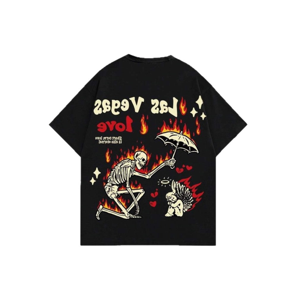 Damen Grafik T-Shirt mit einzigartigem Skelettmotiv und lebhaftem Druck Echo Archiv