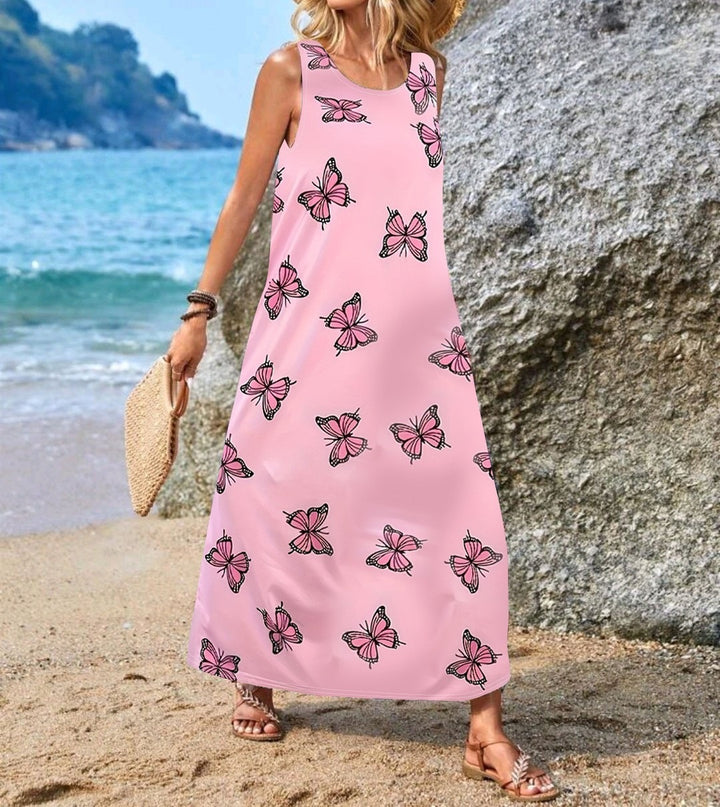 Damen Maxikleid mit einzigartigen Schmetterlingsdruck Echo Archiv