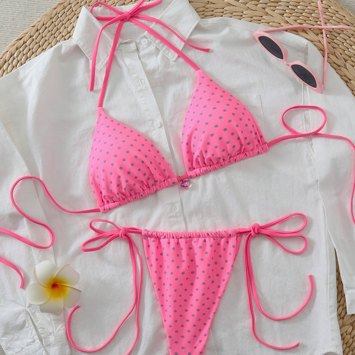 Damen Triangel-Bikini mit verspielten Punkten und verstellbaren Trägern Echo Archiv