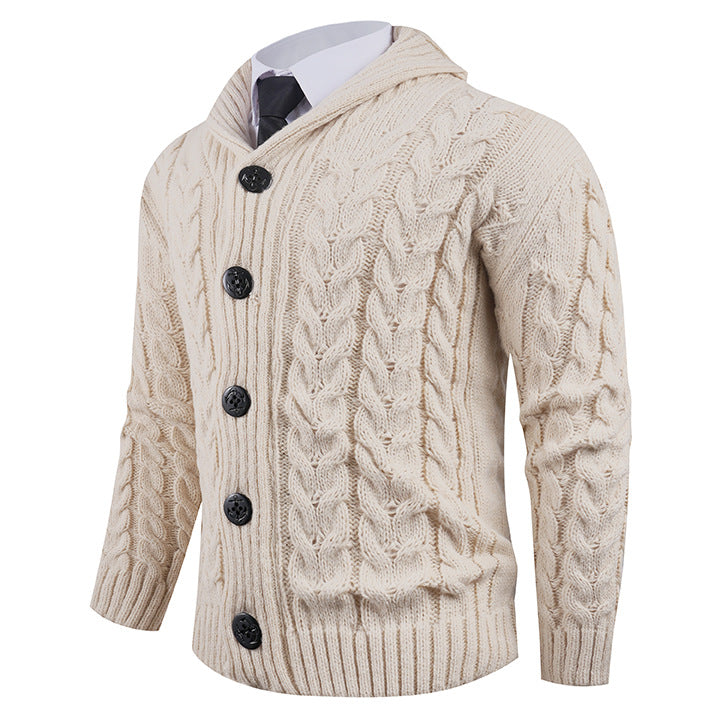 Herren Strickjacke mit Zopfmuster und schickem Schalkragen Echoarchiv