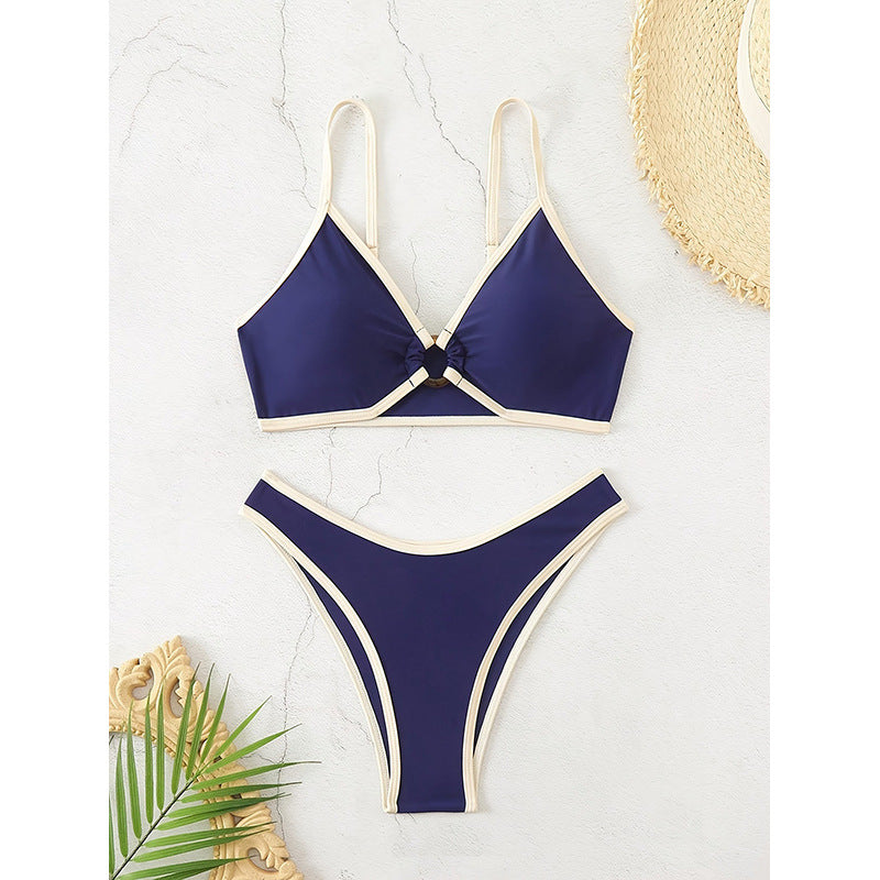 Damen Triangel-Bikini-Set mit elegantem Knoten und hohem Beinausschnitt Echo Archiv