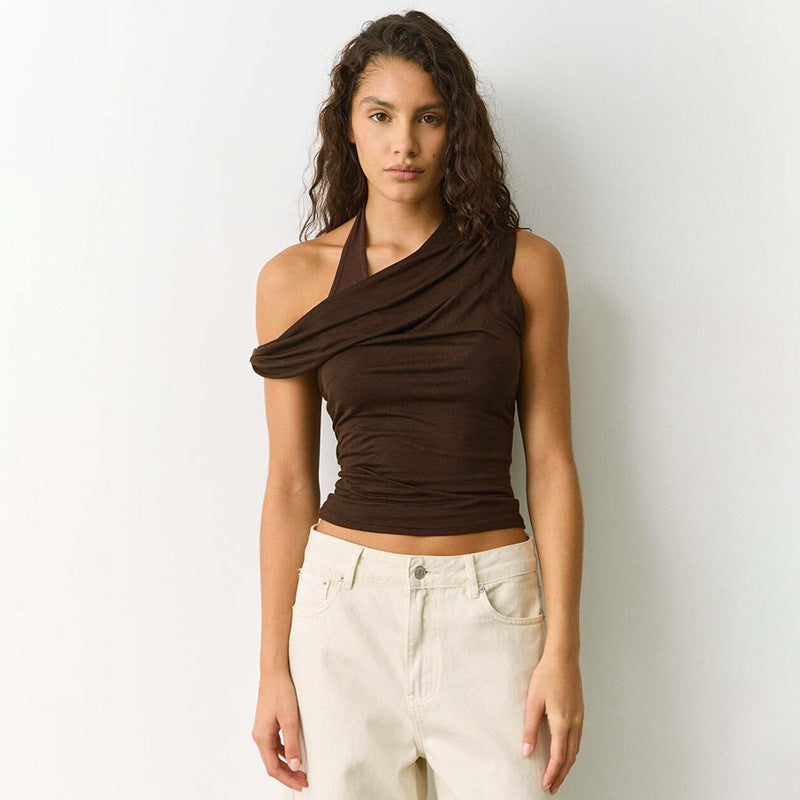 Damen asymmetrisches Trägershirt mit innovativem Schnitt und elegantem Design Echo Archiv