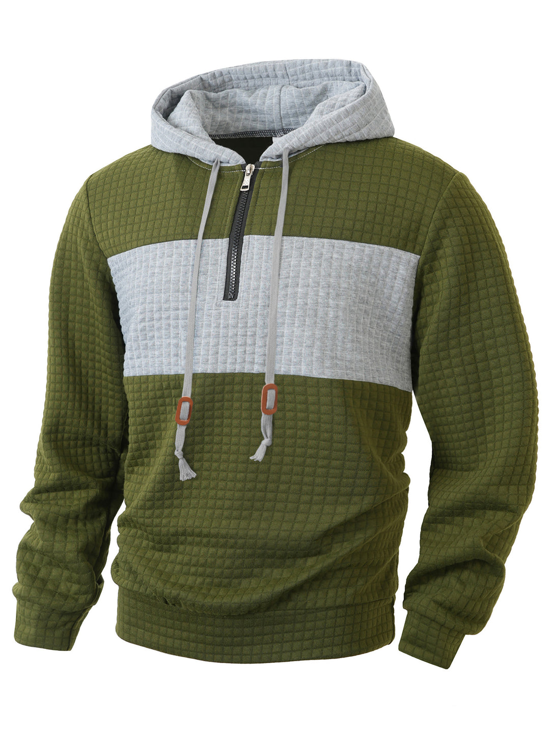 Herren Hoodie mit 1/4-Reißverschluss und strukturiertem Design Echoarchiv