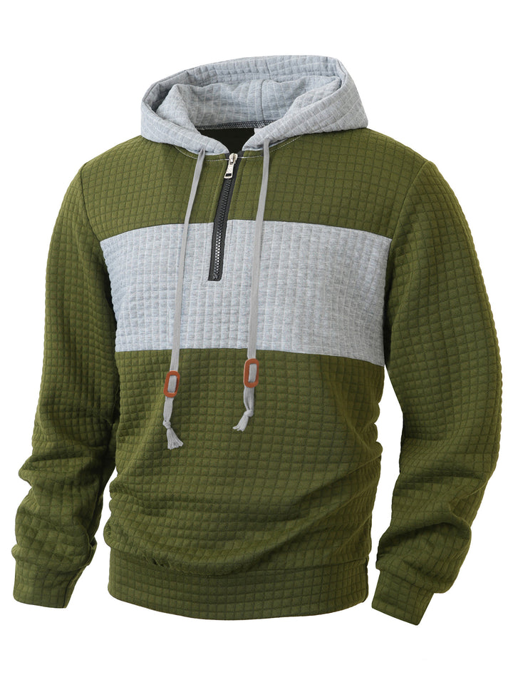 Herren Hoodie mit 1/4-Reißverschluss und strukturiertem Design Echoarchiv