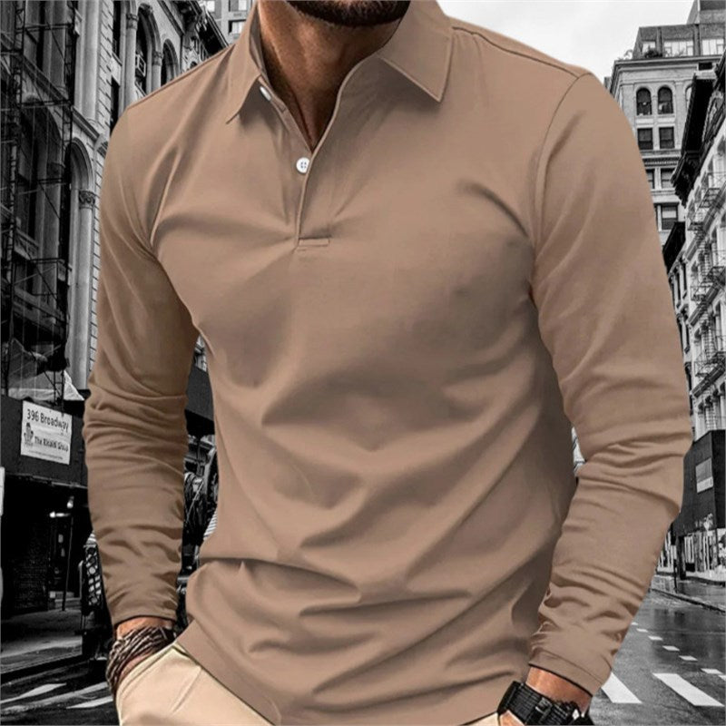 Herren Langarm Poloshirt mit modernem Kragen und hochwertiger Baumwolle Echoarchiv