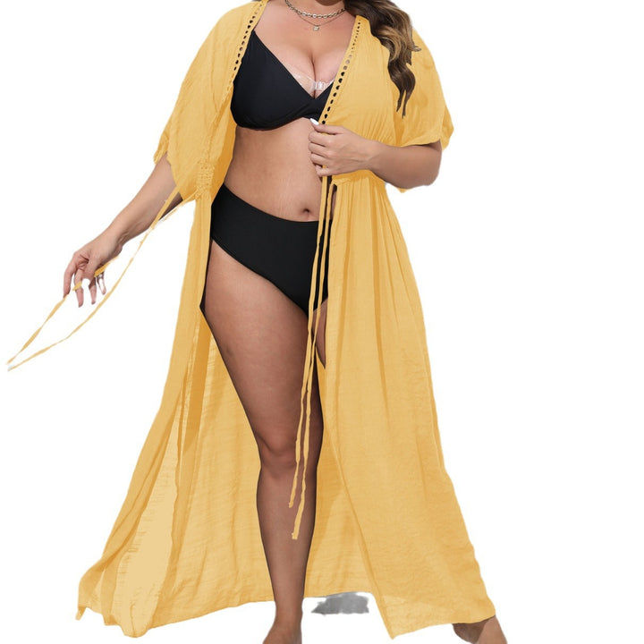 Damen luftiger Strandkimono mit Häkelverzierungen Echo Archiv