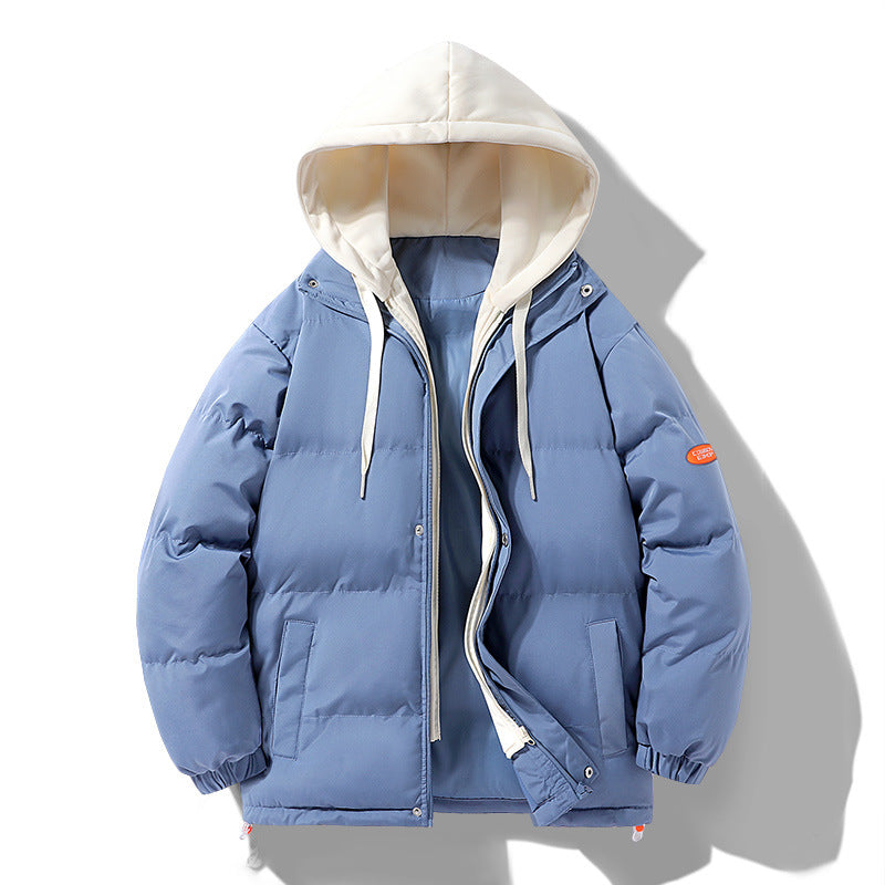 Herren Wattierte Pufferjacke mit kontrastfarbener Kapuze, winddichter Außenhülle und Kordelzug Echo Archiv