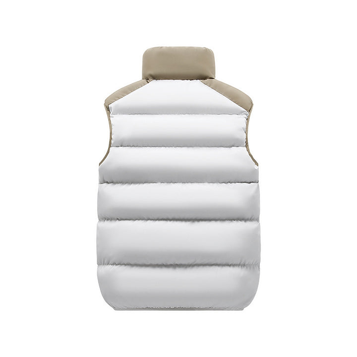 Herren Thermo-Steppweste mit hohem Stehkragen, Farbblock‑Design & Reißverschlusstaschen Echoarchiv