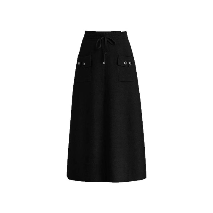 Damen Modischer Maxirock mit Taschen und Bindegürtel Echo Archiv