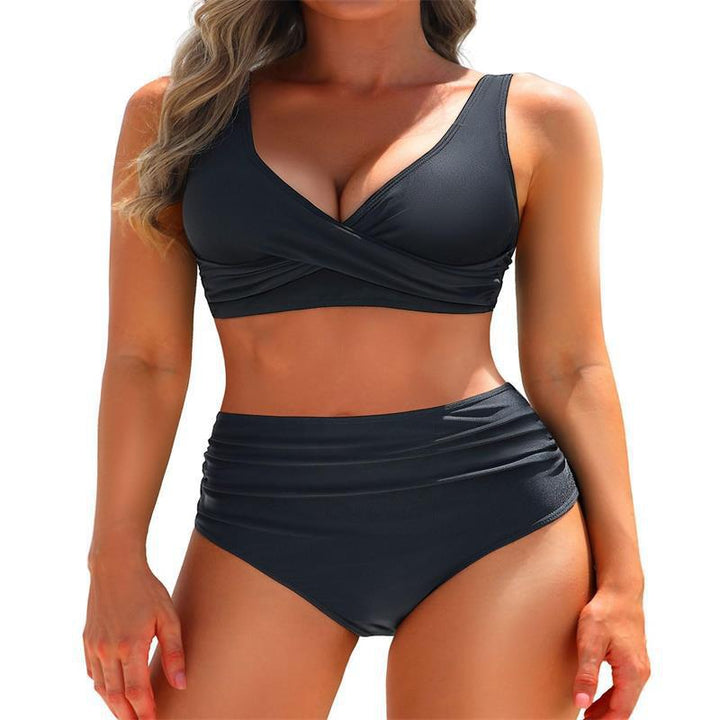 Damen Hochgeschnittener Bikini mit eleganter Wickeloptik und figurformendem Design Echo Archiv