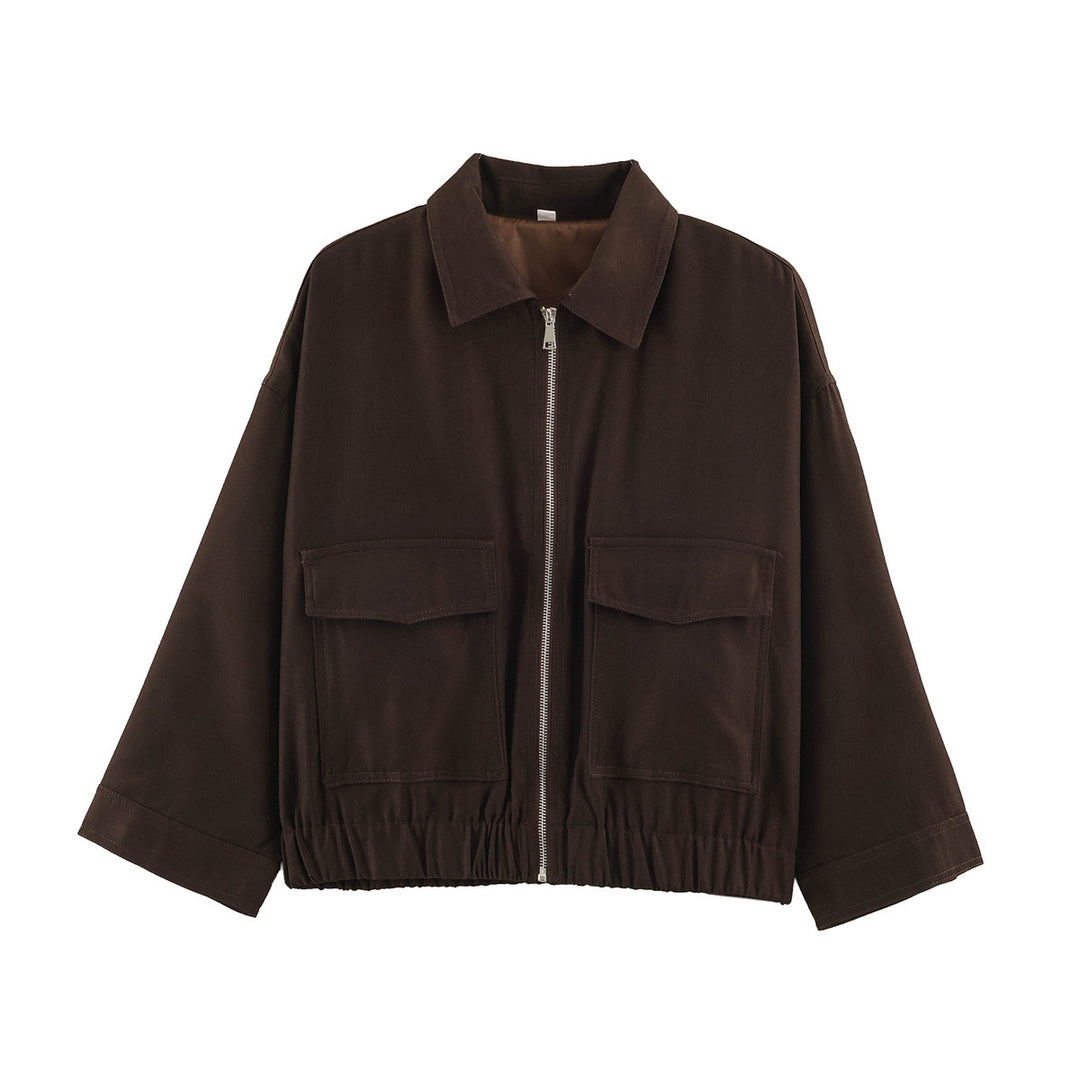 Damen Boxy Kurzblouson mit aufgesetzten Pattentaschen und Gummizugsaum Echo Archiv