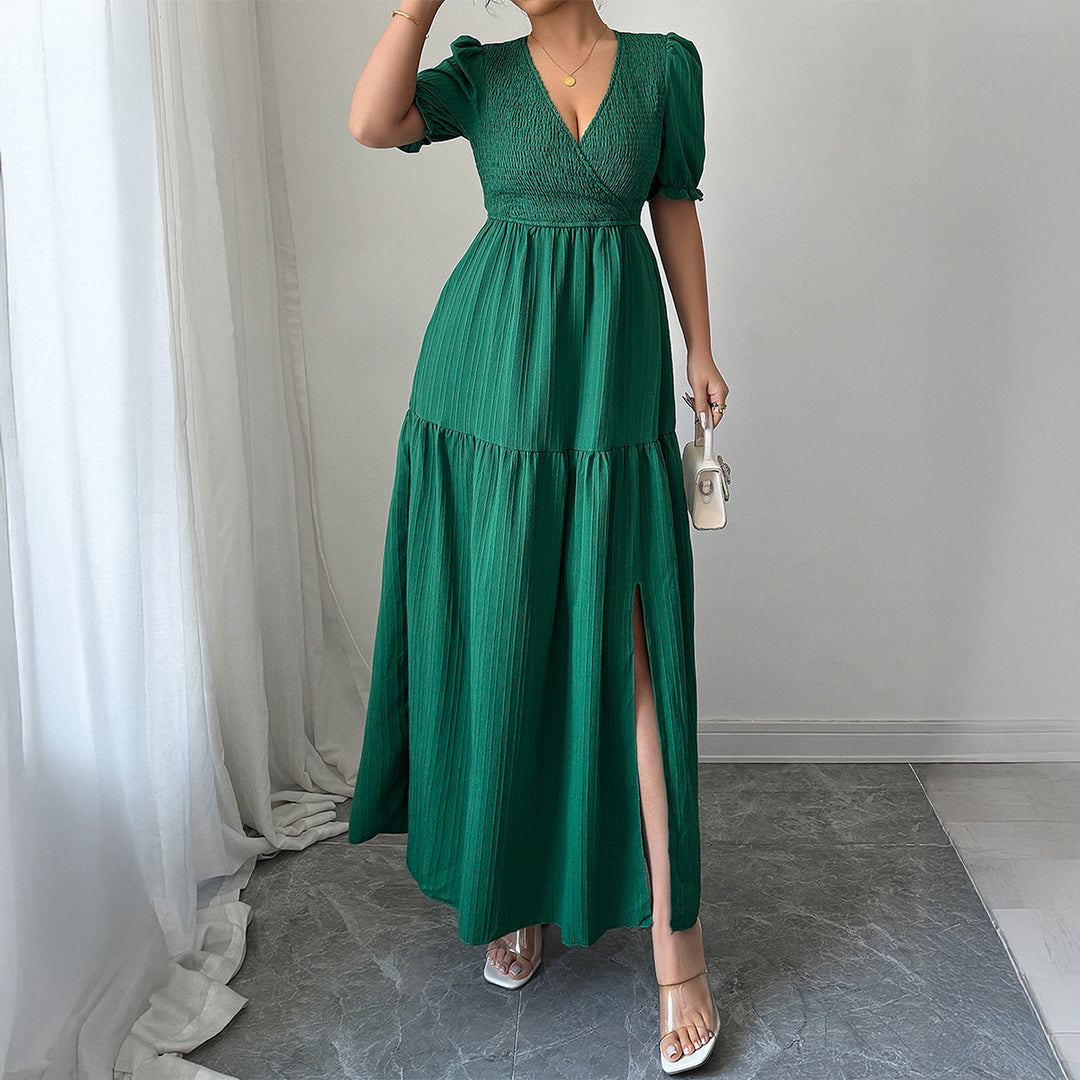 Damen Maxi-Jumpsuit mit gerafften Ärmeln und schwingendem Rock Echo Archiv