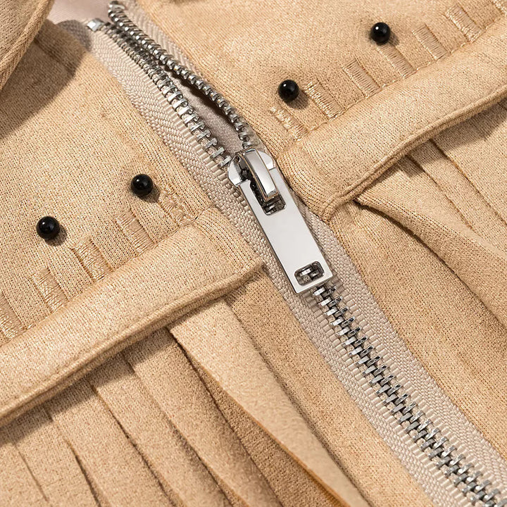 Damen nan kurze Fransenjacke im Wildlederlook mit Nietenbesatz Echo Archiv