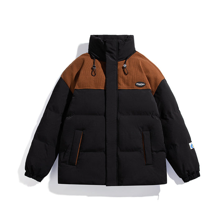 Herren Wattierte Oversize-Steppjacke mit hohem Stehkragen und kontrastiertem Schulterpaneel Echo Archiv