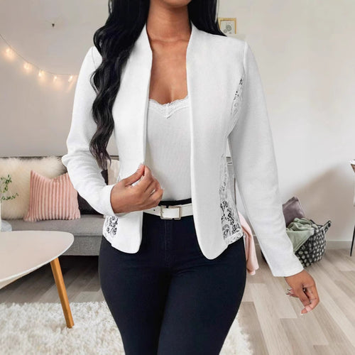 Damen elegante Blazerjacke mit Spitzenakzenten Echoarchiv