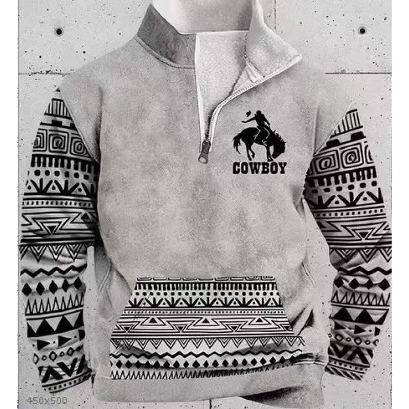 Herren Modischer Hoodie mit Kapuze und maritimem Druck Echoarchiv
