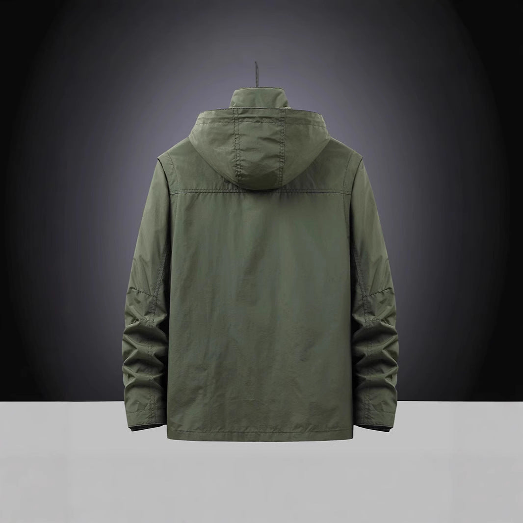 Herren Multifunktions-Fieldjacke mit Kapuzenkragen, Cargo-Taschen und D-Ring Echoarchiv