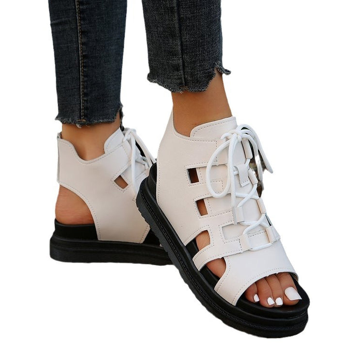 Damen  Schnür-Sandalen mit Cut-Out-Design offener Ferse und robuster Profilsohle Echo Archiv
