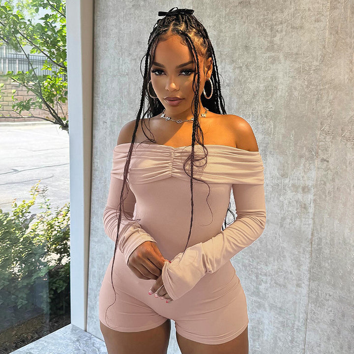 Damen Off-Shoulder Bodysuit mit langen Ärmeln Echo Archiv