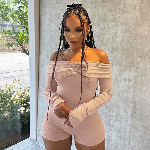Damen Off-Shoulder Bodysuit mit langen Ärmeln Echo Archiv