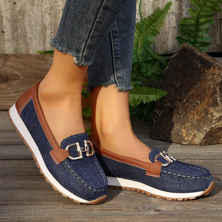 Damen Angesagte Plateau‑Loafer mit Gold‑Horsebit und gepolstertem Komfortfußbett – Lioré