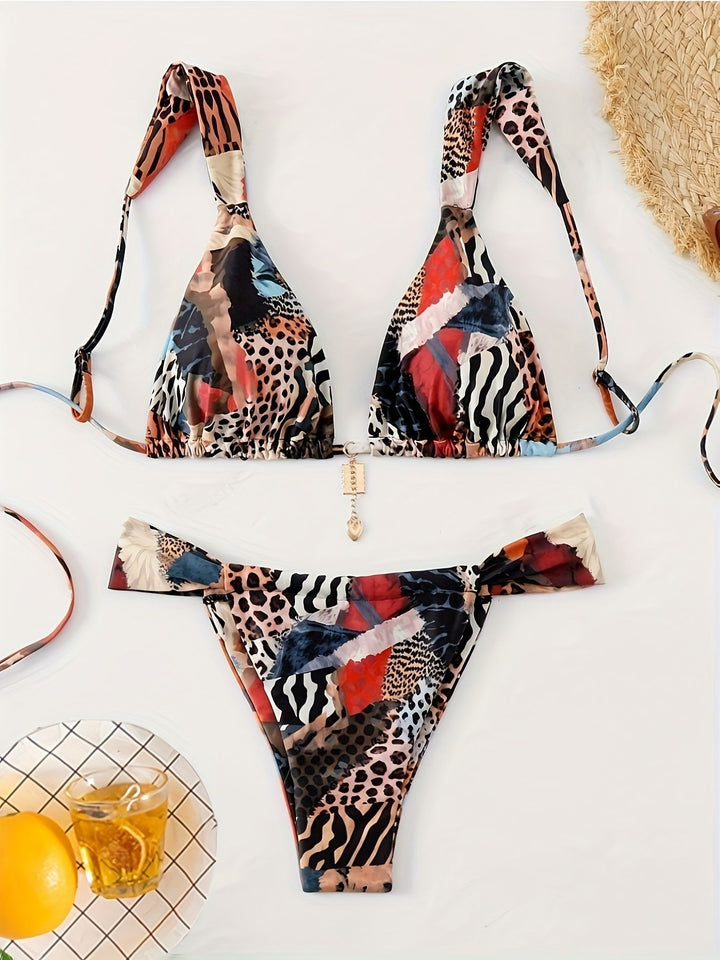 Damen Triangel-Bikini mit aufregendem Animal-Print Echo Archiv