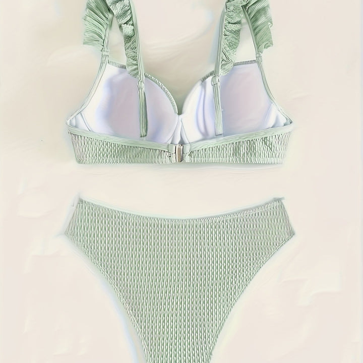 Damen Bikini-Set mit gerafftem Oberteil und hoch geschnittenem Höschen Echo Archiv
