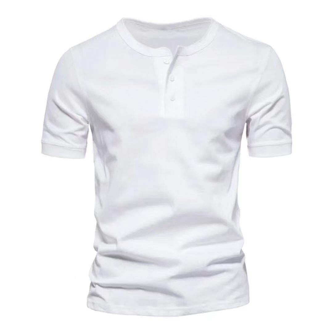 Herren Kurzarm-Henley-Shirt mit Knopfleiste aus atmungsaktiver Baumwolle Echoarchiv