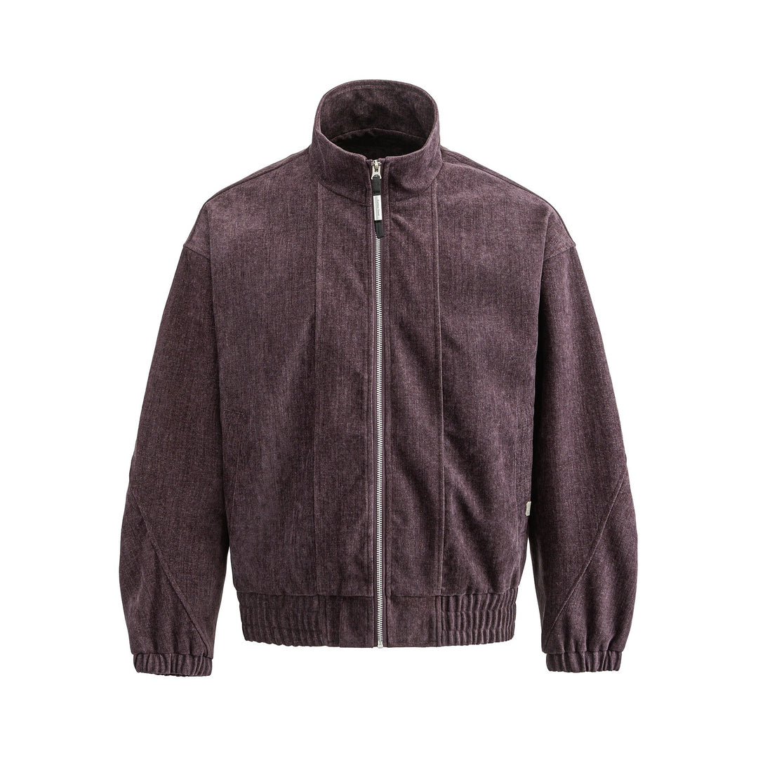 Unisex Boxy‑Bomberjacke aus strukturiertem Denim‑Optik mit hohem Stehkragen Echoarchiv