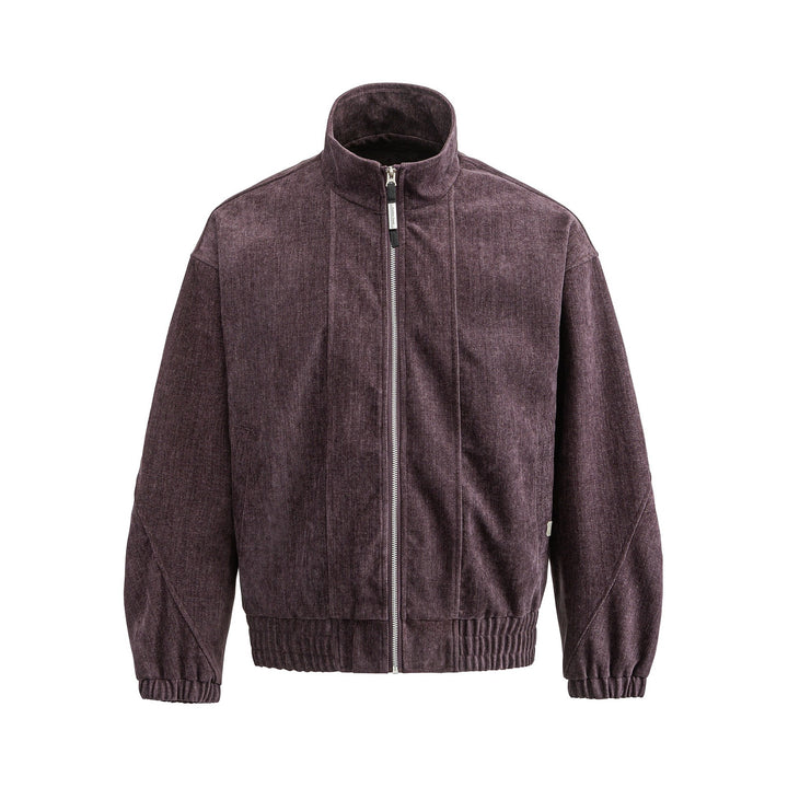 Unisex Boxy‑Bomberjacke aus strukturiertem Denim‑Optik mit hohem Stehkragen Echoarchiv
