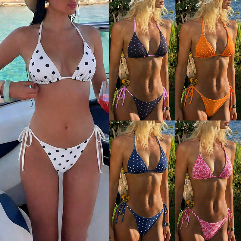 Damen Triangel-Bikini mit animalischem Muster und verstellbaren Seitenbändern Echo Archiv