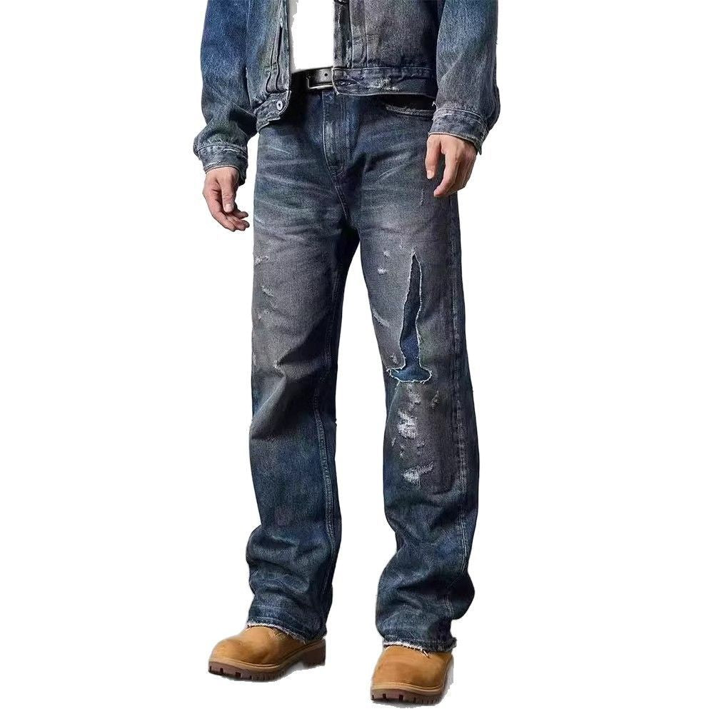 Herren Weit geschnittene Destroyed Jeans Echoarchiv