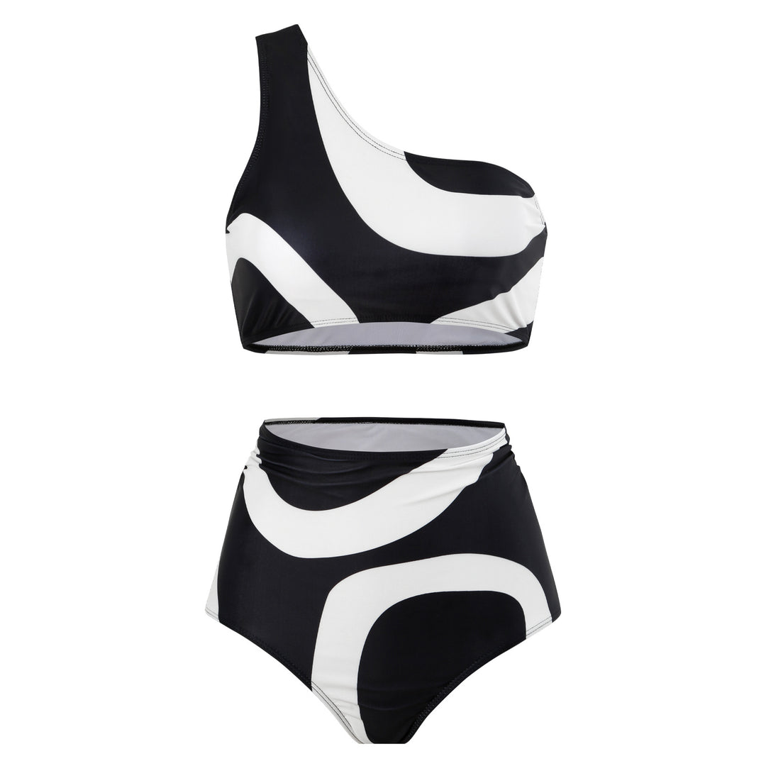 Damen Bikini-Set mit asymmetrischem Oberteil und eleganter Wickelrock Echo Archiv