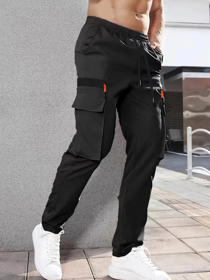 Herren Utility-Cargohose im Joggerstil mit elastischem Bund und Multifunktions-Taschen Echo Archiv