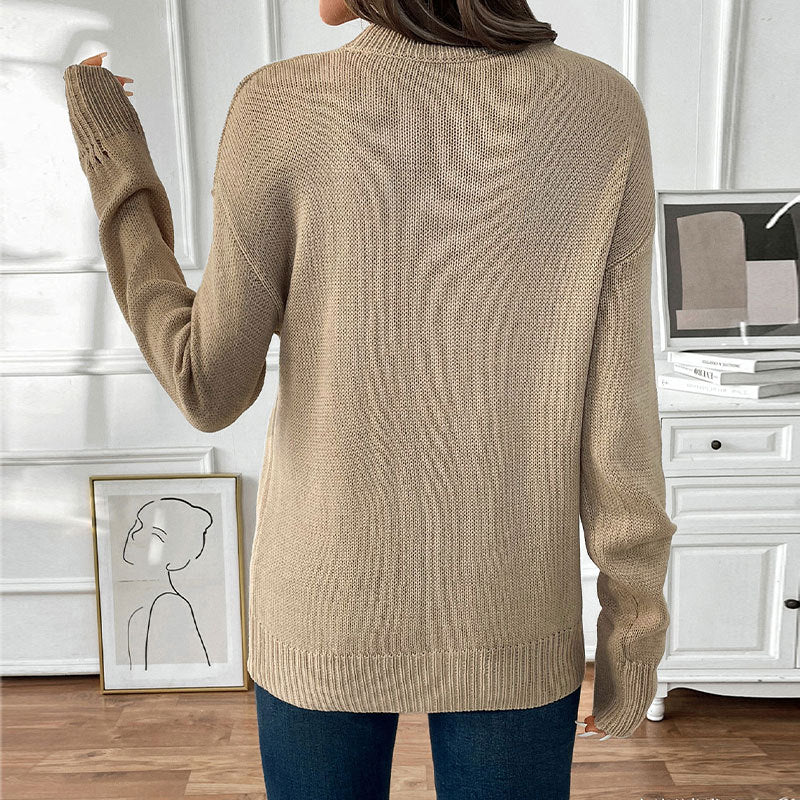 Damen Strickpullover mit Kirschen-Intarsie, Rundhalsausschnitt und legerem Oversize-Schnitt Echoarchiv