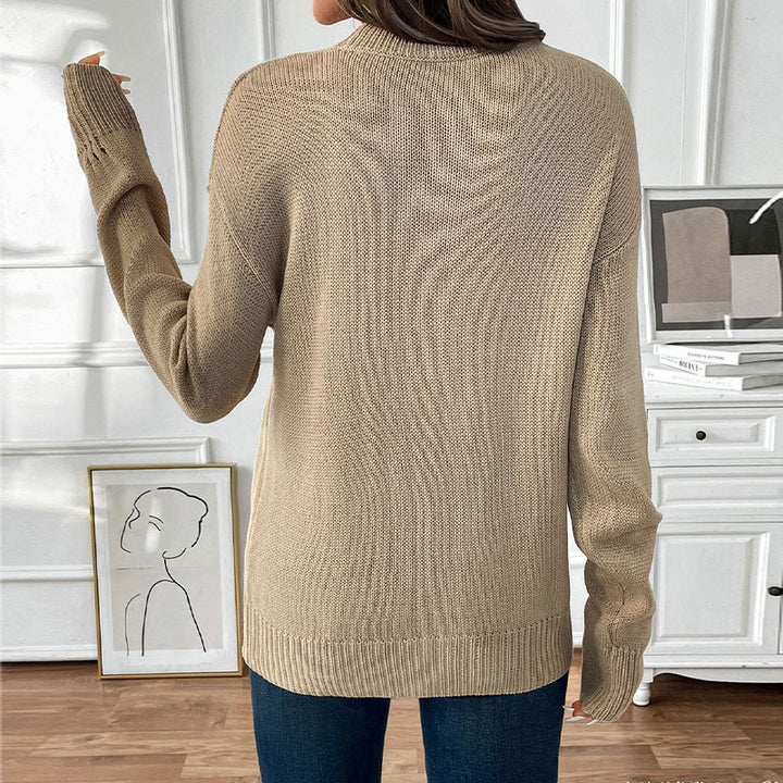 Damen Strickpullover mit Kirschen-Intarsie, Rundhalsausschnitt und legerem Oversize-Schnitt Echoarchiv
