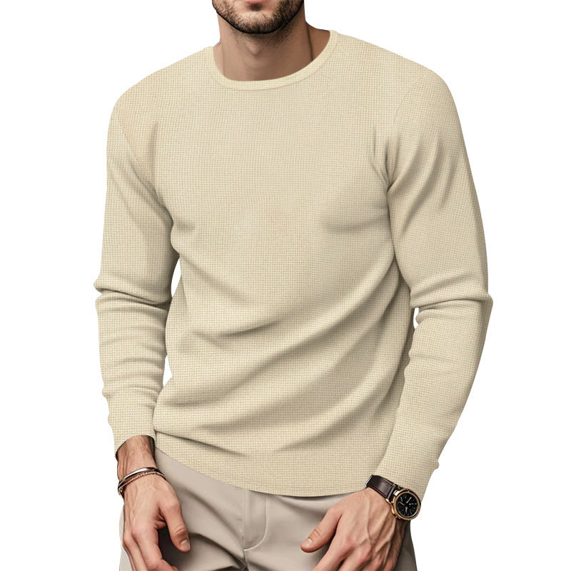 Herren Rundhals Pullover mit strukturiertem Design und modischem Schnitt Echoarchiv