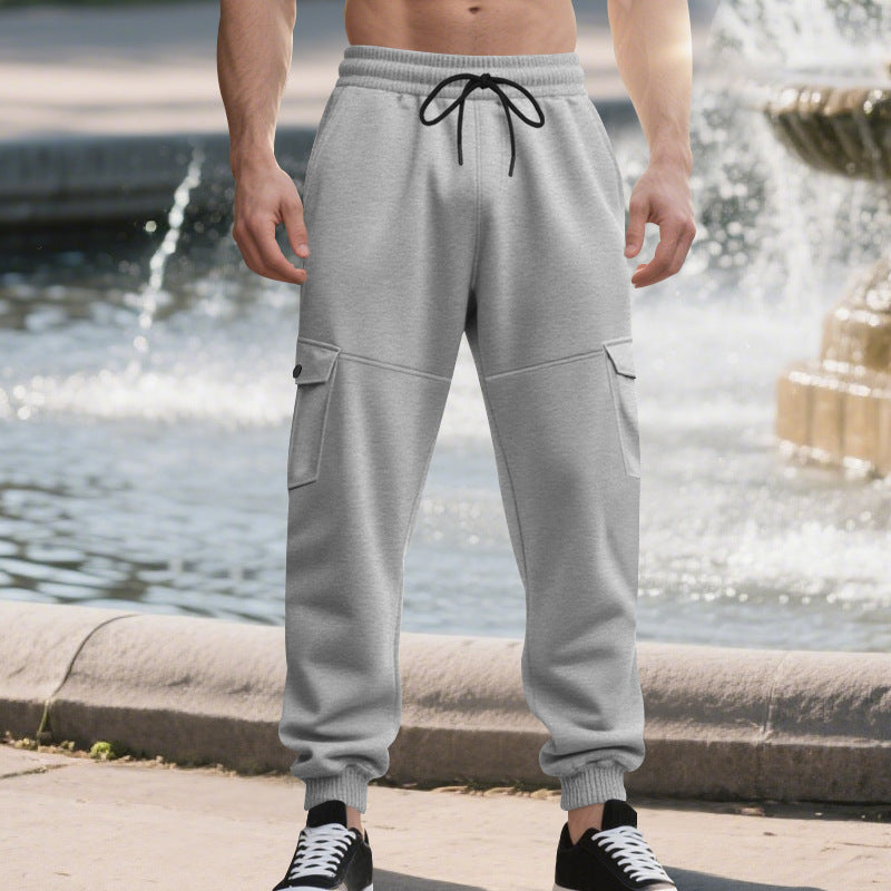 Herren Sportliche Cargo-Jogginghose mit Taschen und elastischem Bund Echoarchiv