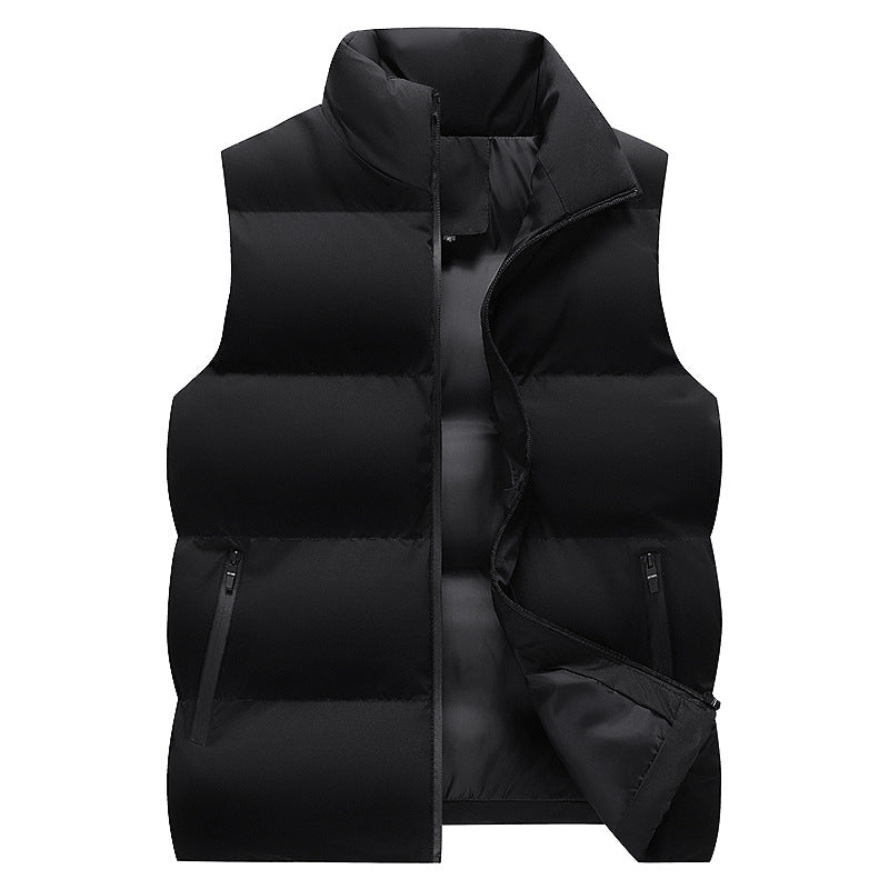 Herren Minimalistische Outdoor-Steppweste mit breiter Blocksteppung, isolierter Wattierung und verdeckten Reißverschlusstaschen Echoarchiv