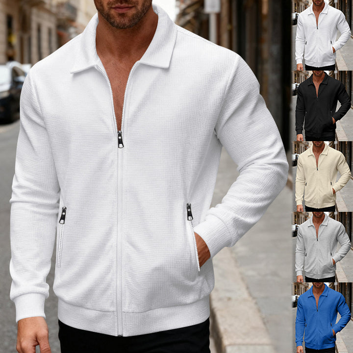 Herren Sportjacke mit innovativem Stehkragen und praktischen Reißverschlusstaschen Echoarchiv
