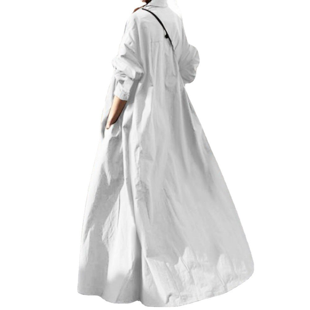 Damen Oversize-Hemdblusenkleid in A-Linie mit Hemdkragen Echo Archiv