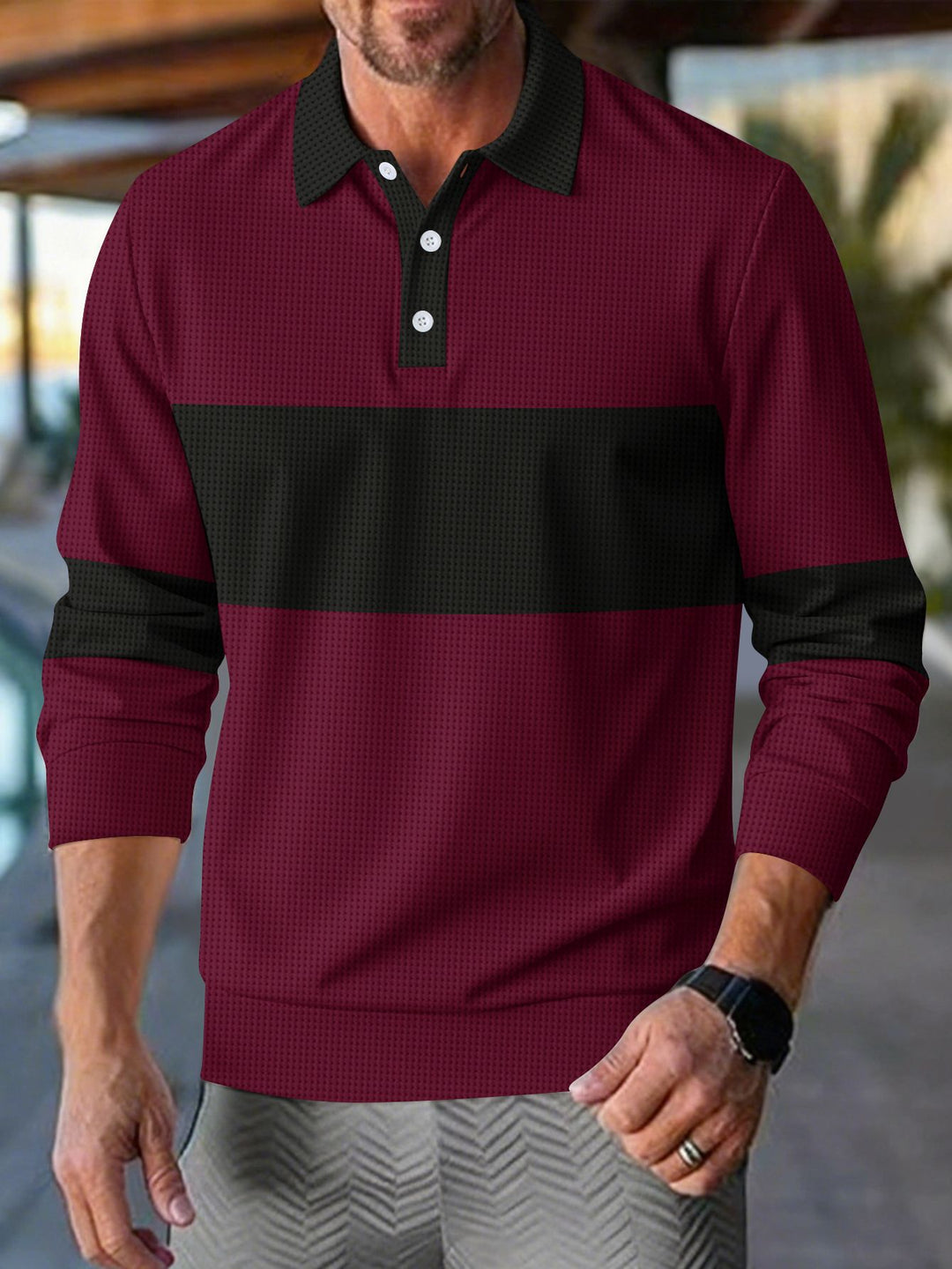 Herren sportliches Poloshirt mit innovativem Anlasskragen Echoarchiv