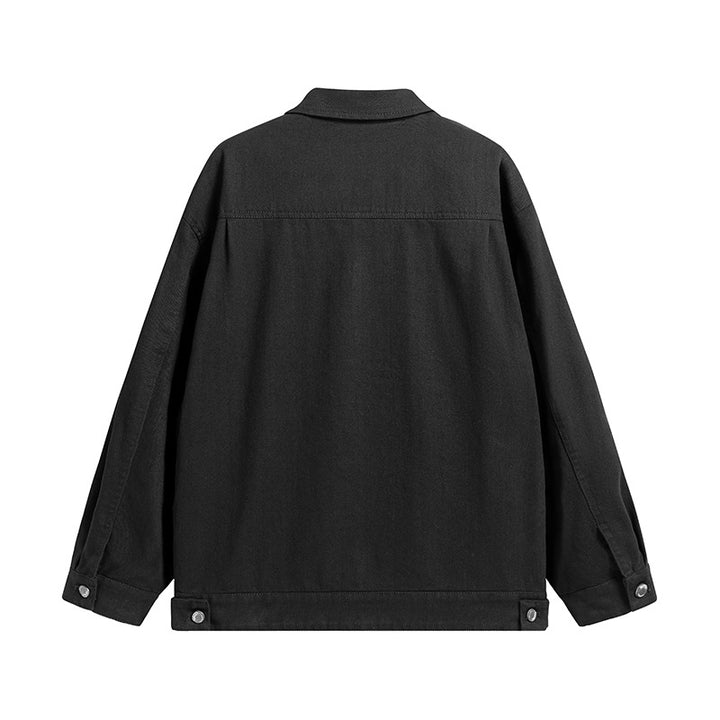 Herren Oversize Canvas-Utility-Jacke mit aufgesetzten Multifunktions-Taschen und Druckknopfleiste Echo Archiv